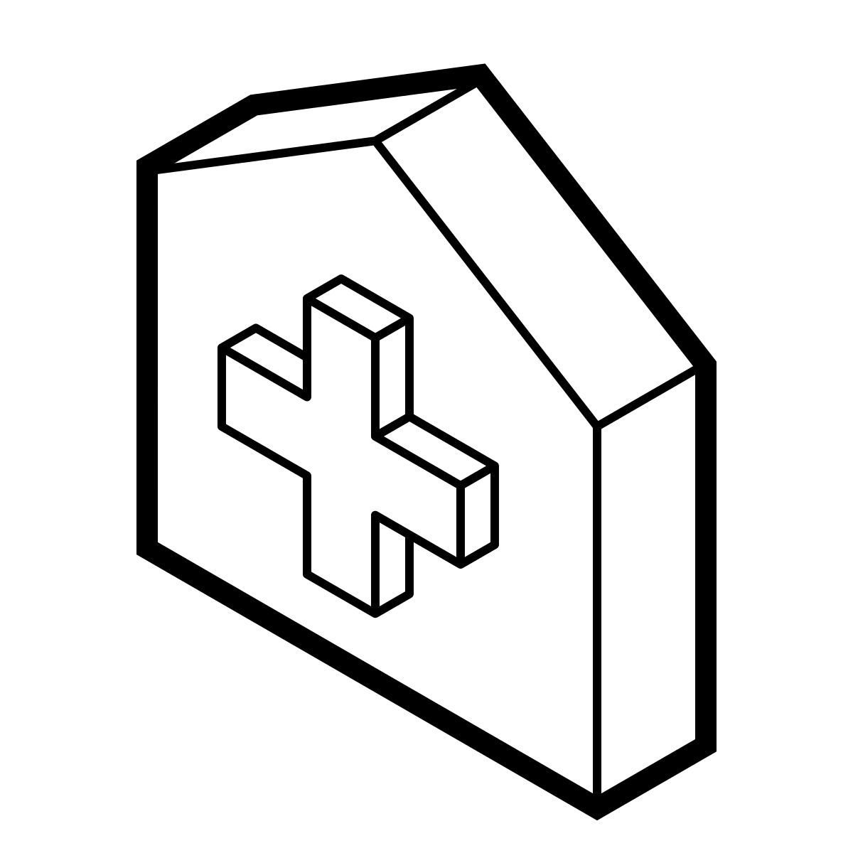 isometric line style hospital icon