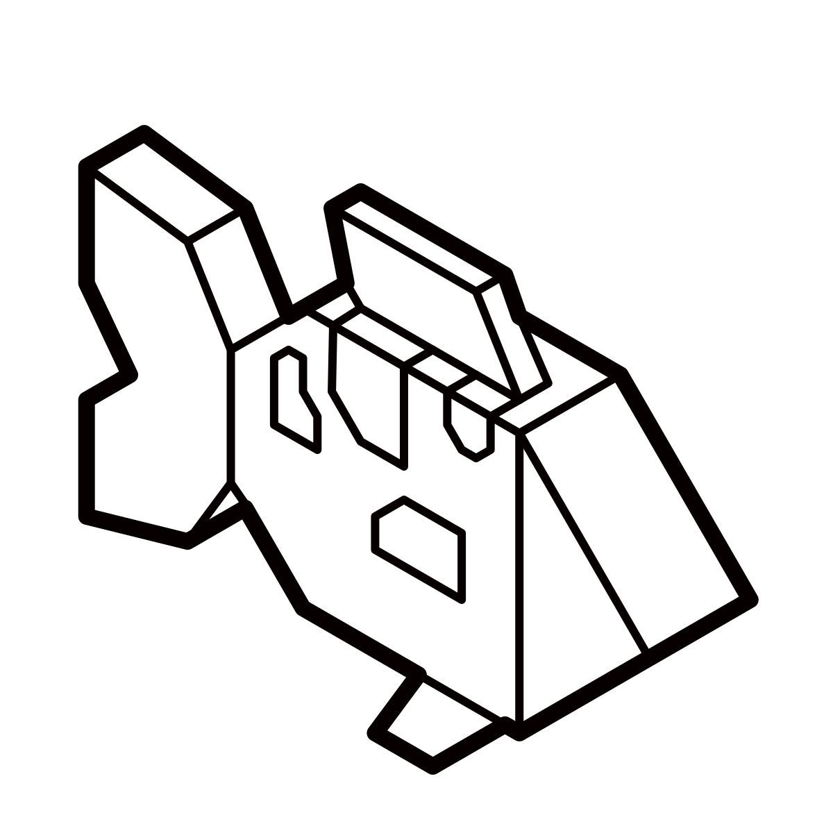 isometric line style 잉어 물고기 icon