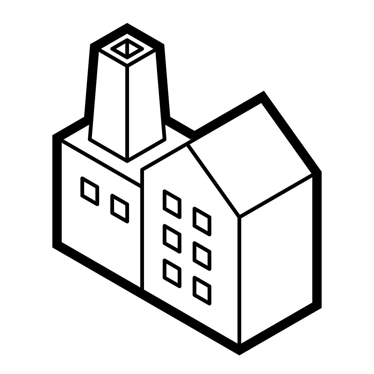 isometric line style manifattura icon