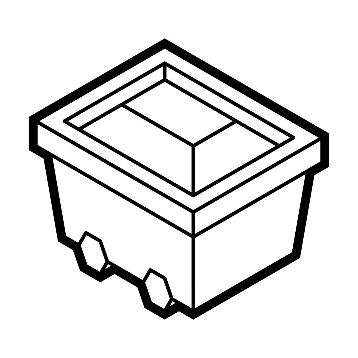 isometric line style carrello da miniera icon
