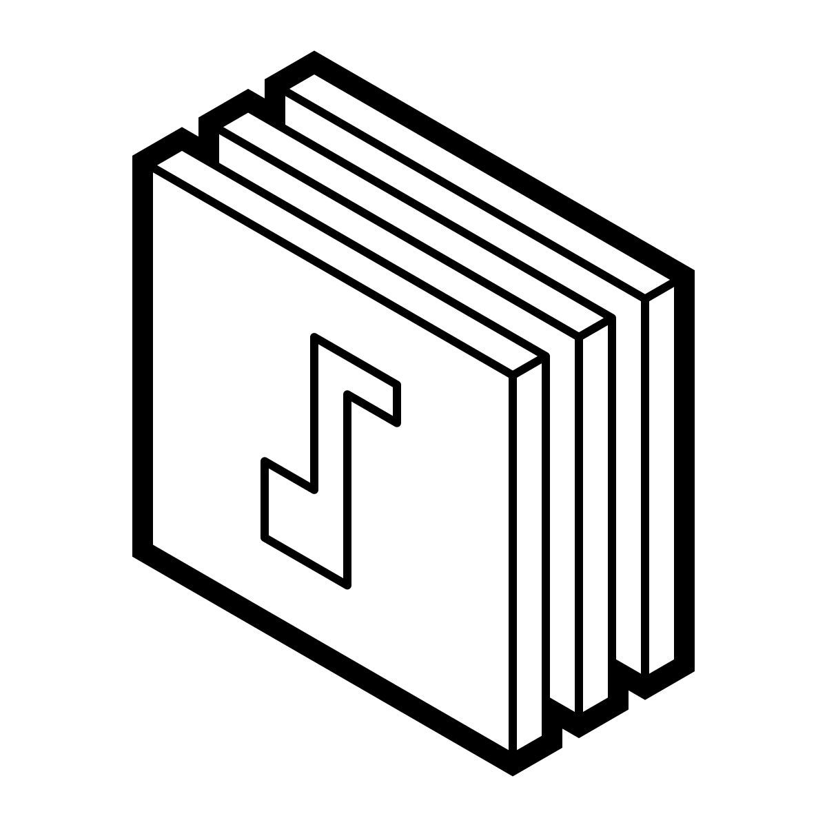 isometric line style musikbibliothek icon