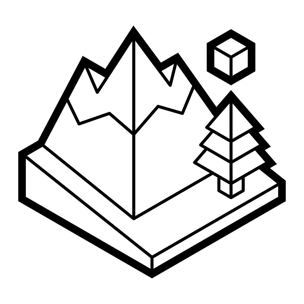 isometric line style parque nacional icon