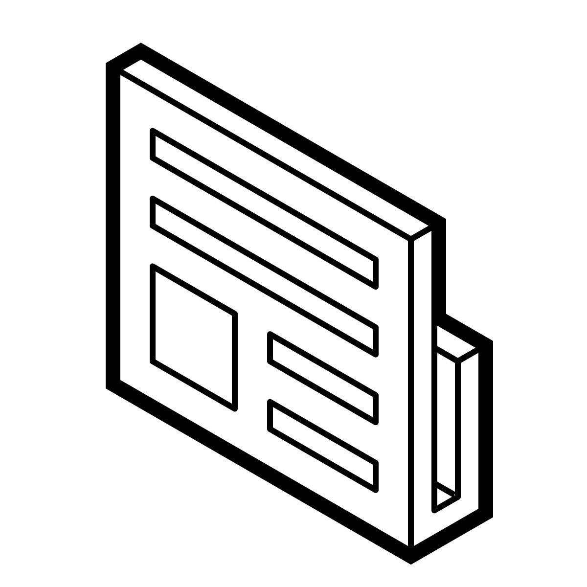 isometric line style 新闻 icon