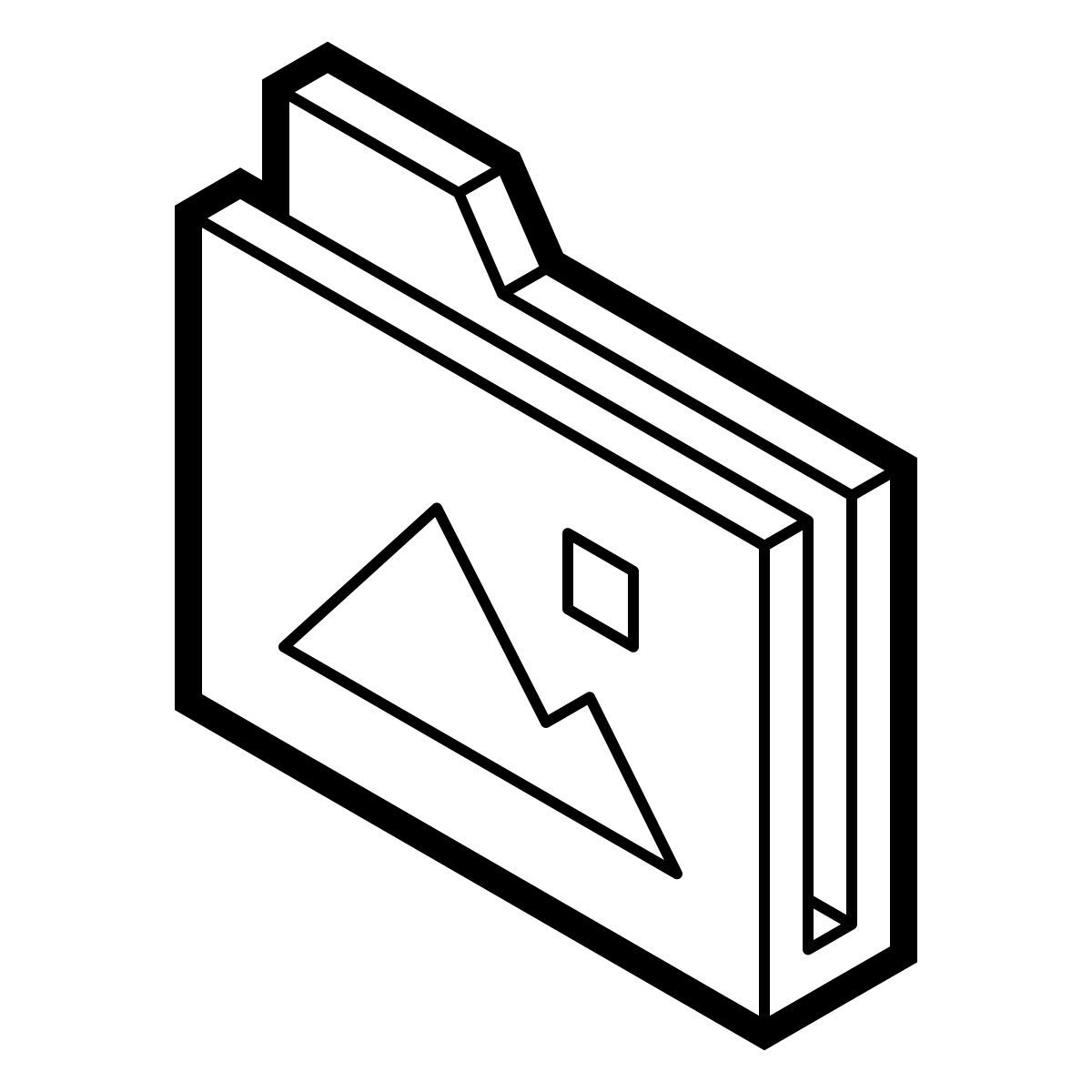 isometric line style 사진 폴더 icon