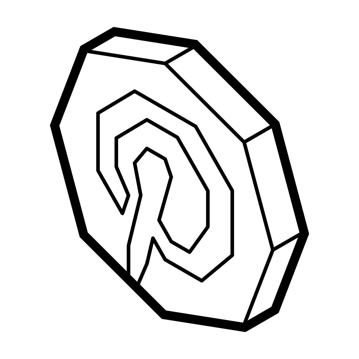 isometric line style pinterest icon