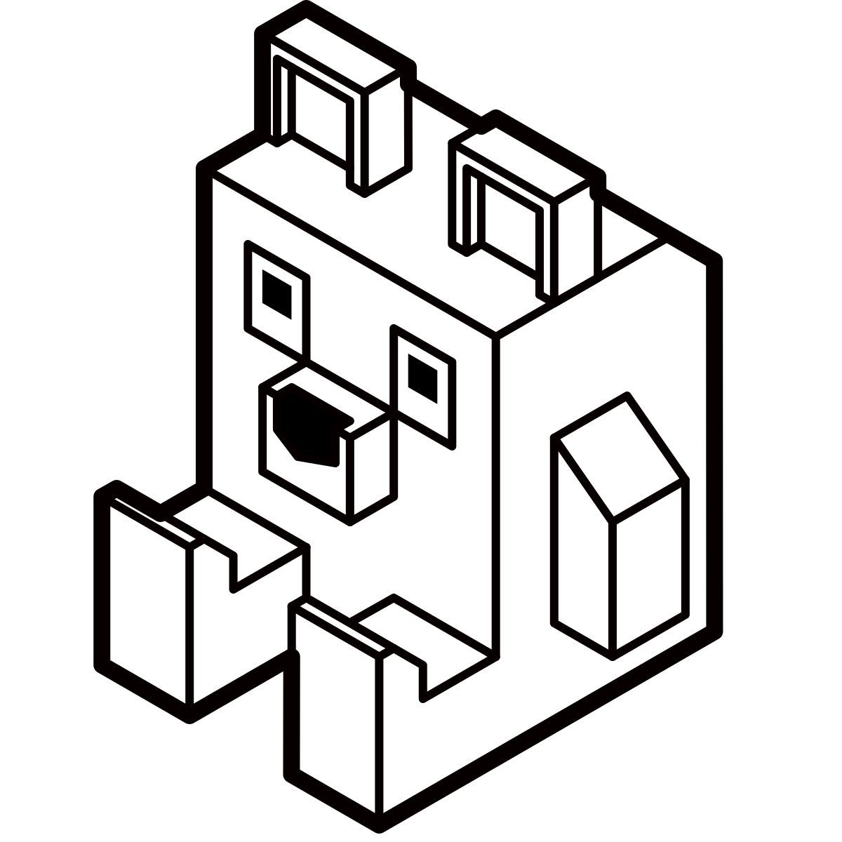 isometric line style peluche icon