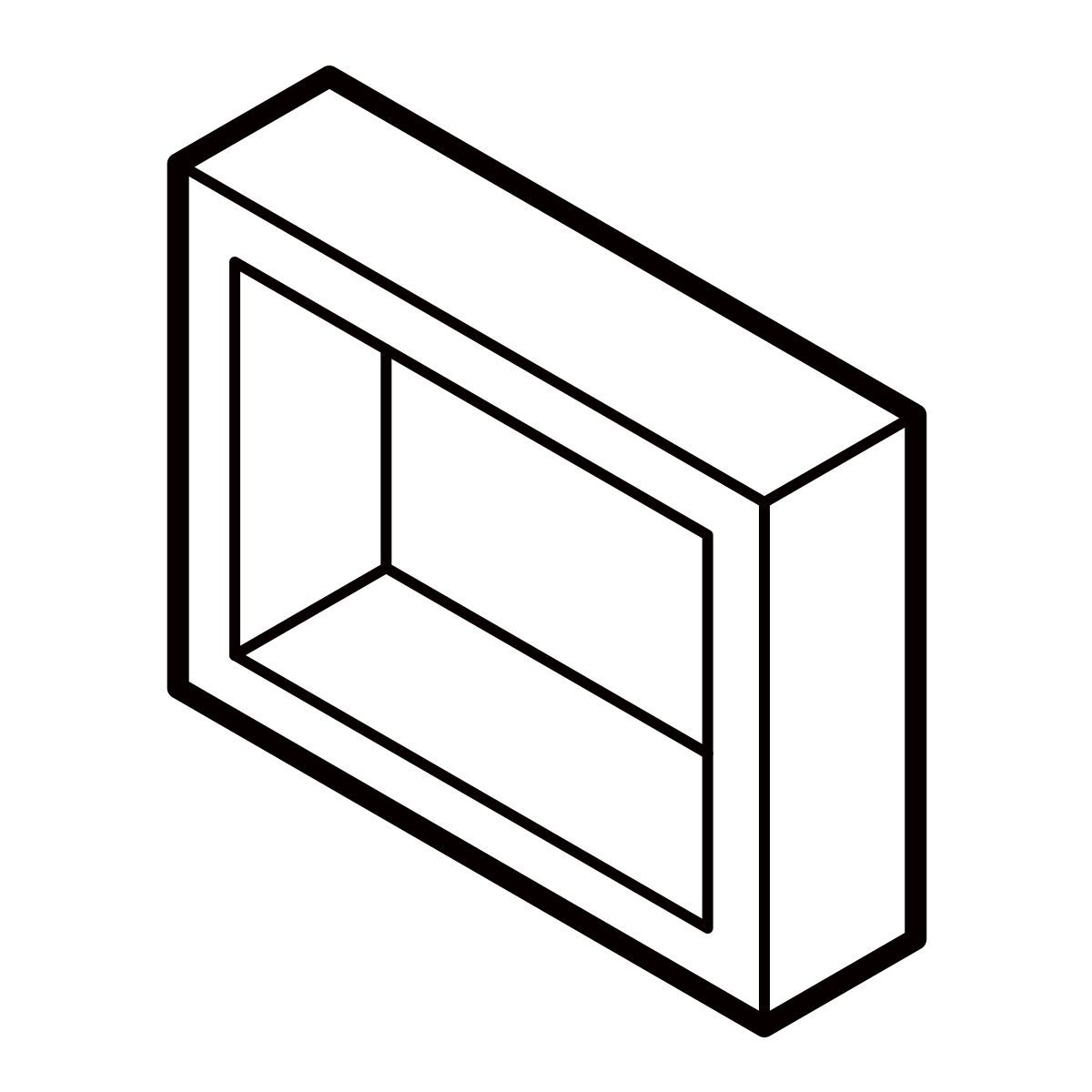 isometric line style rectangle icon
