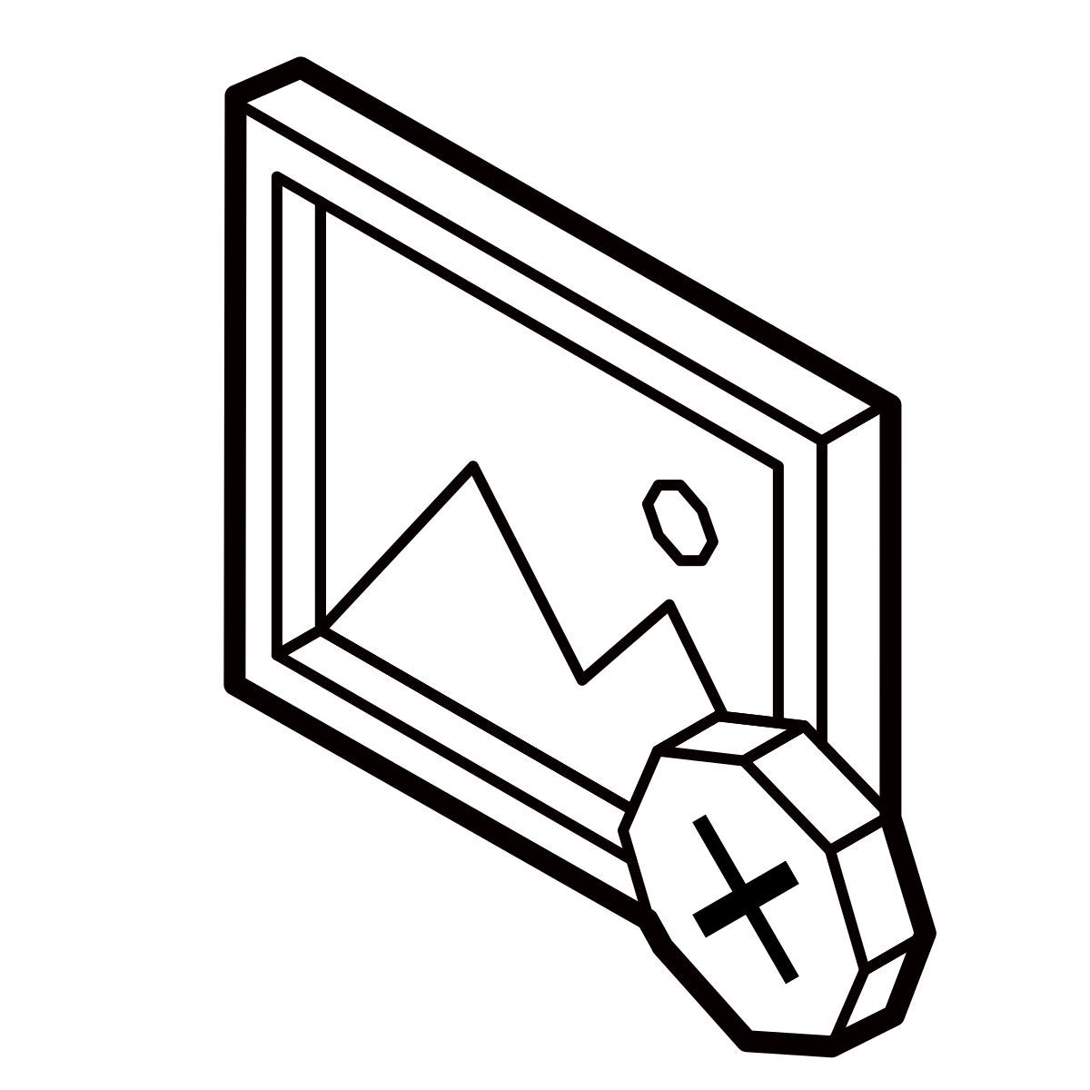 isometric line style rimuovi immagine icon