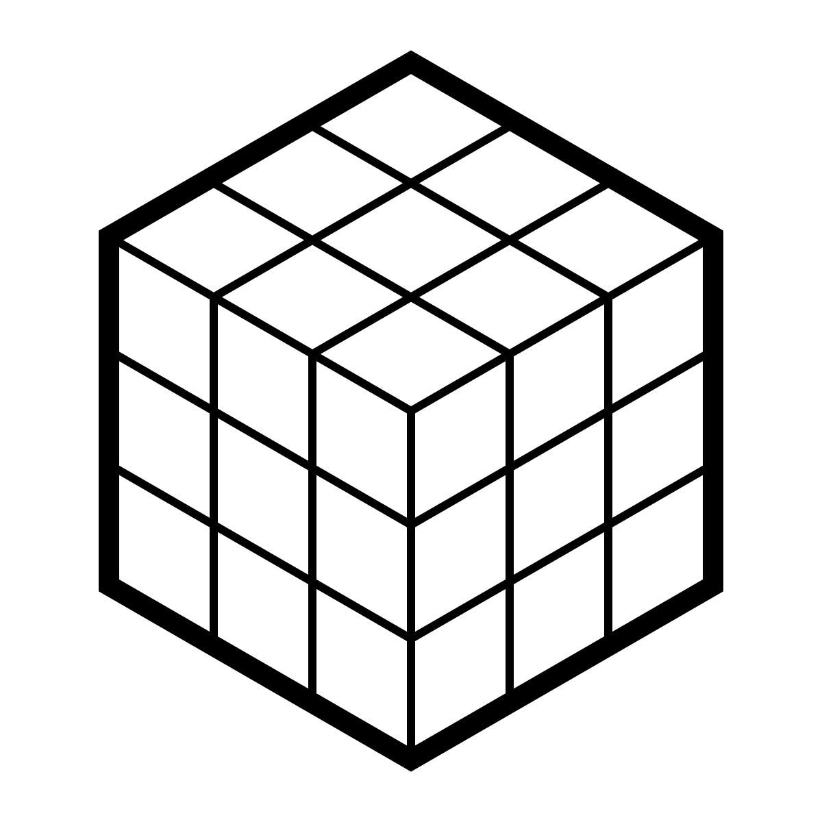 isometric line style 魔方 icon