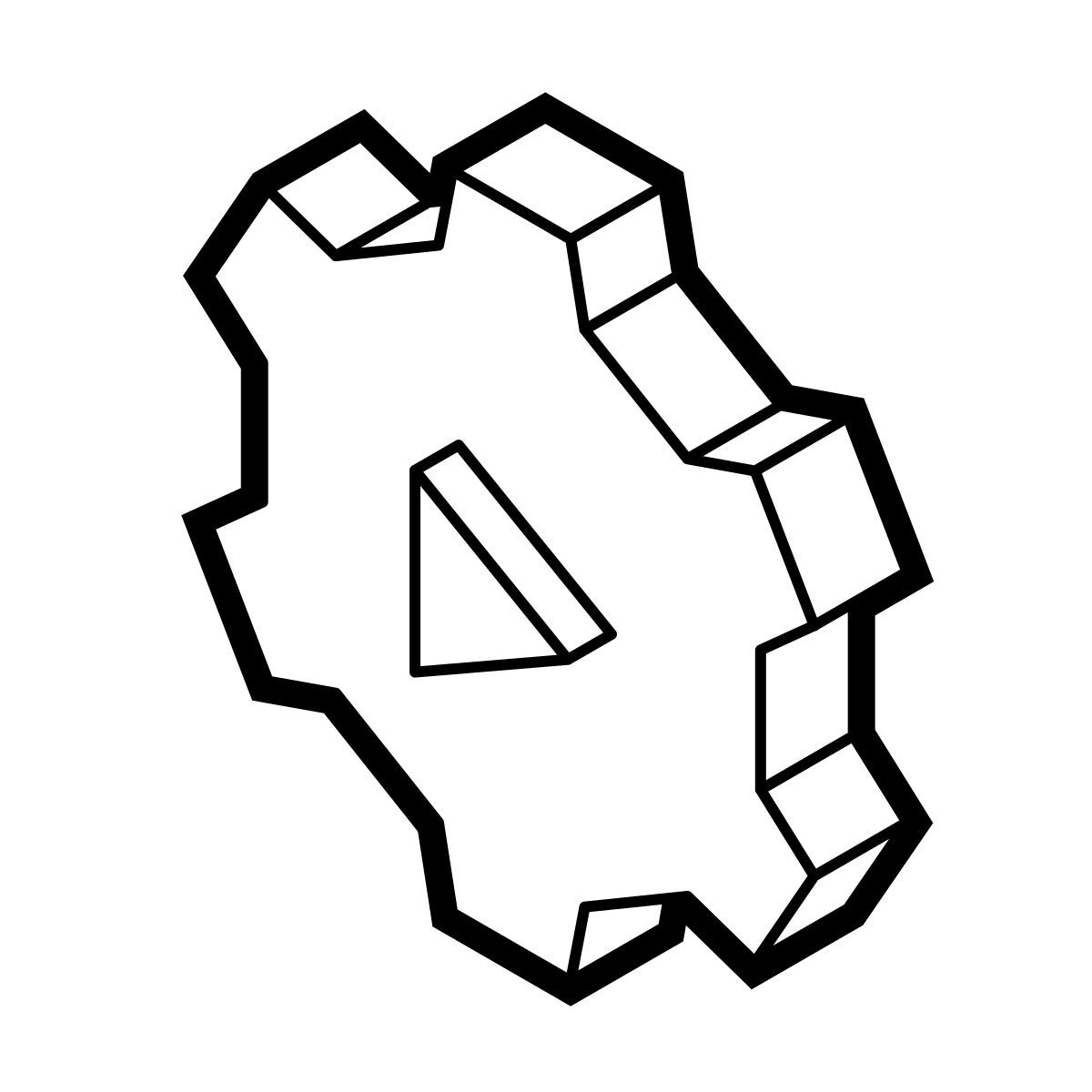 isometric line style automation icon