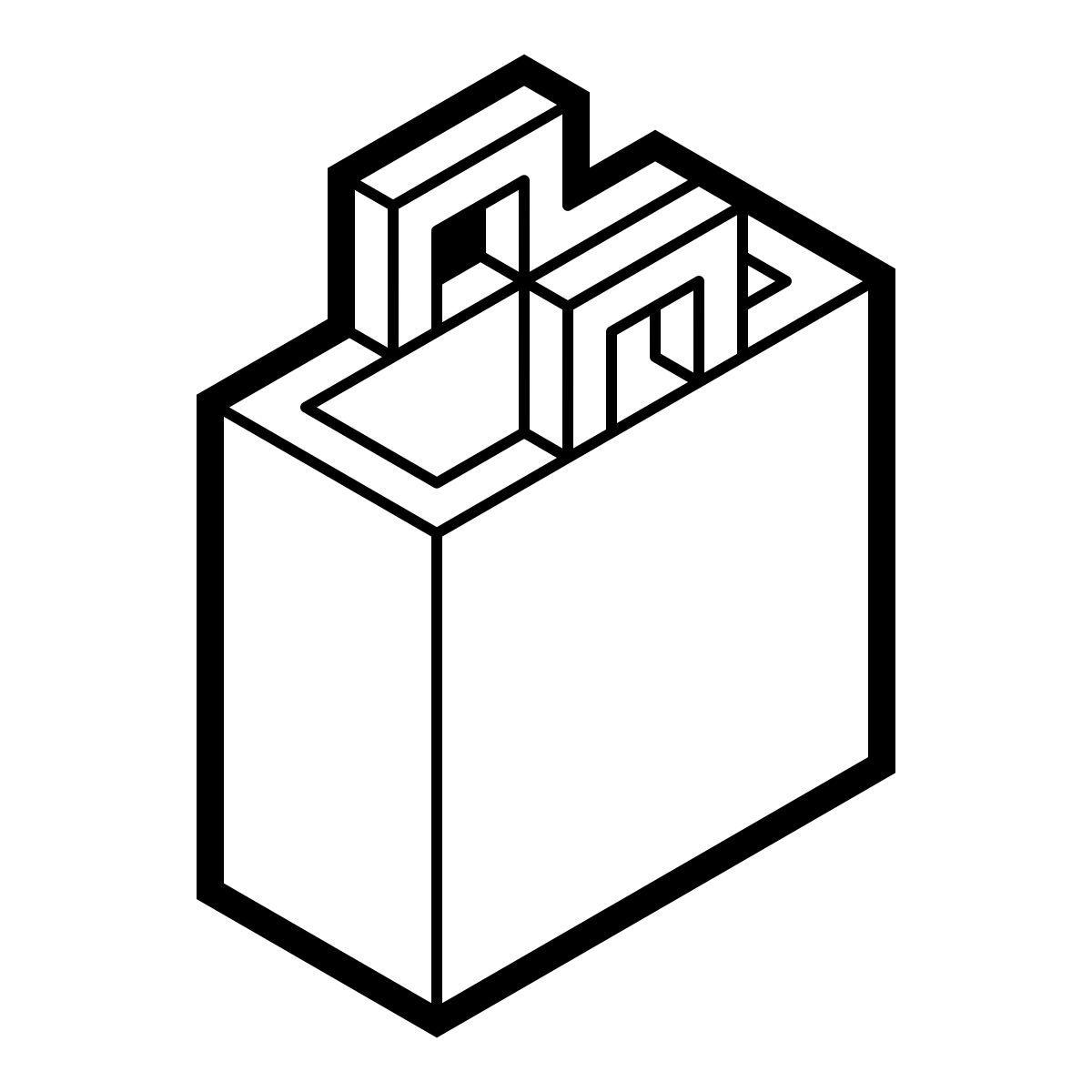 isometric line style bolsa de compras icon