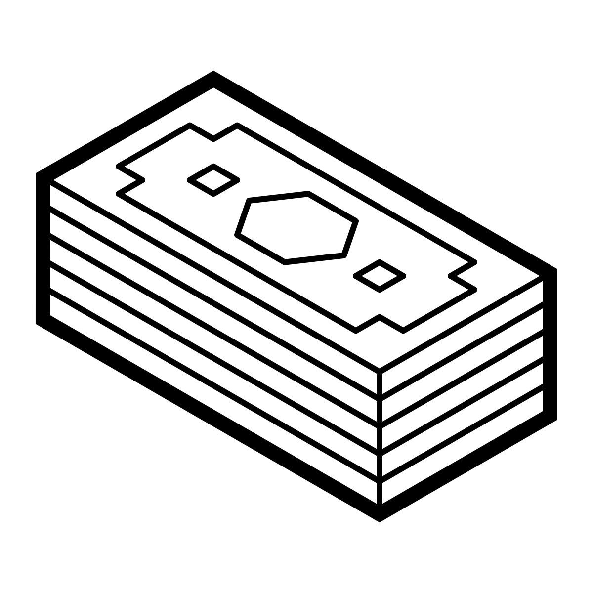 isometric line style stapel geld icon