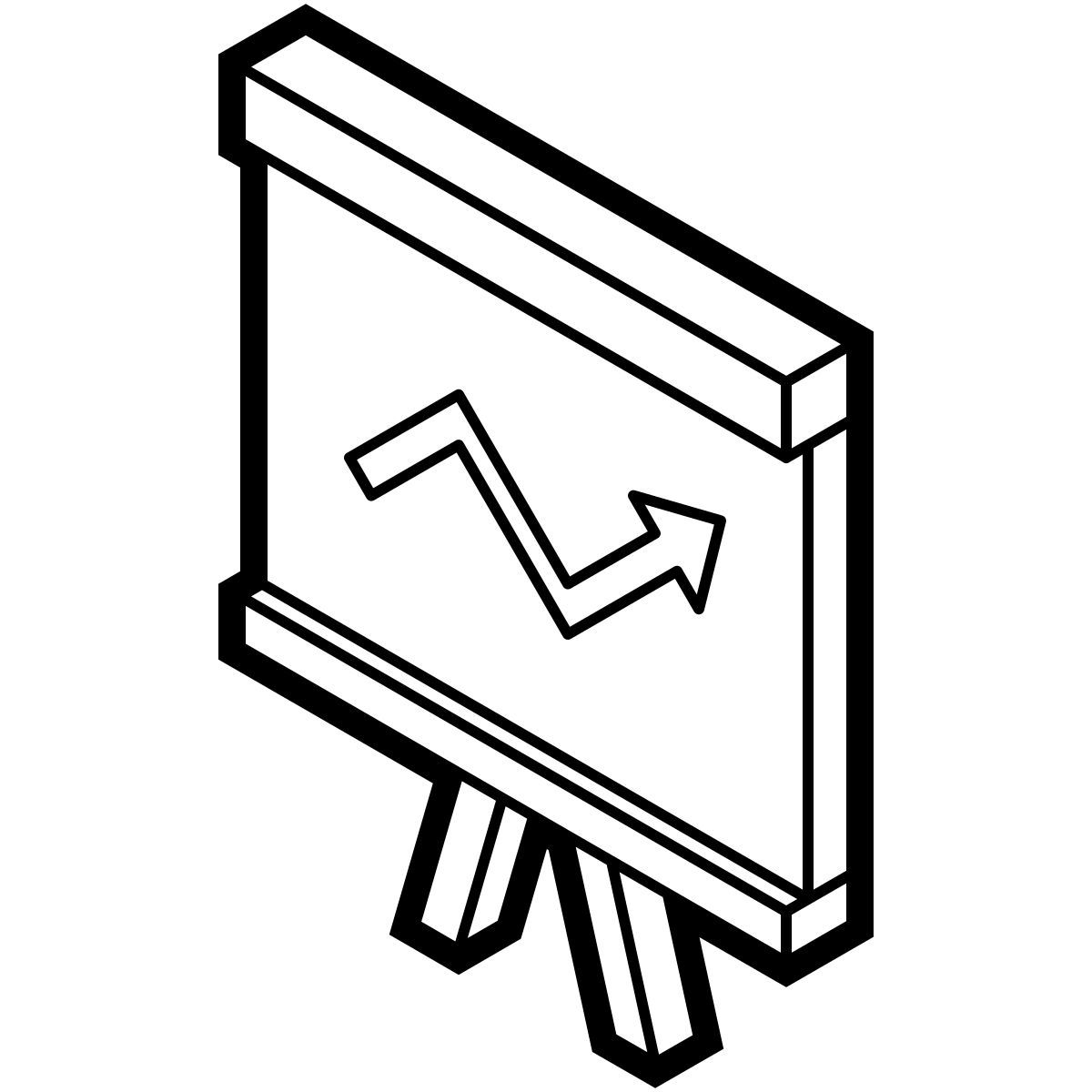 isometric line style 데이터 차트 icon