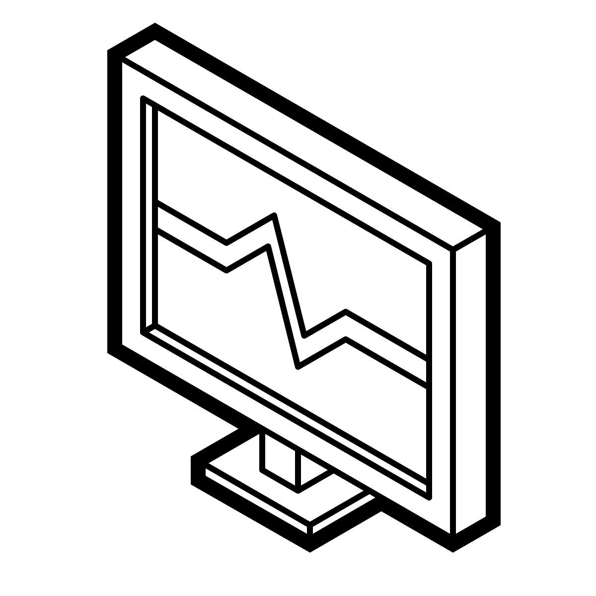 isometric line style tarea del sistema icon