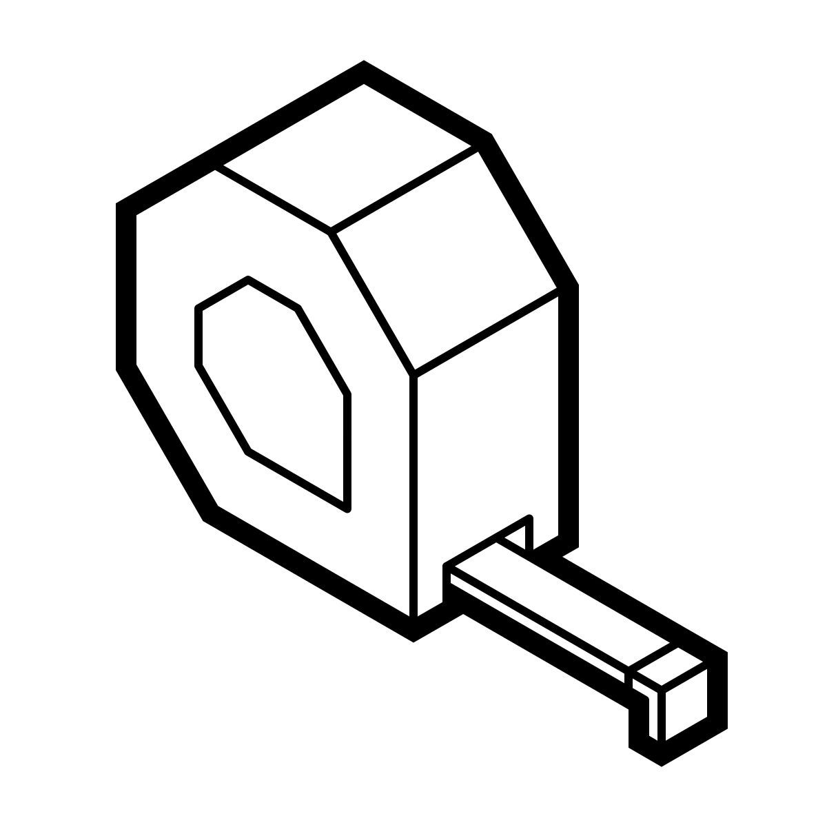 isometric line style 줄자 icon