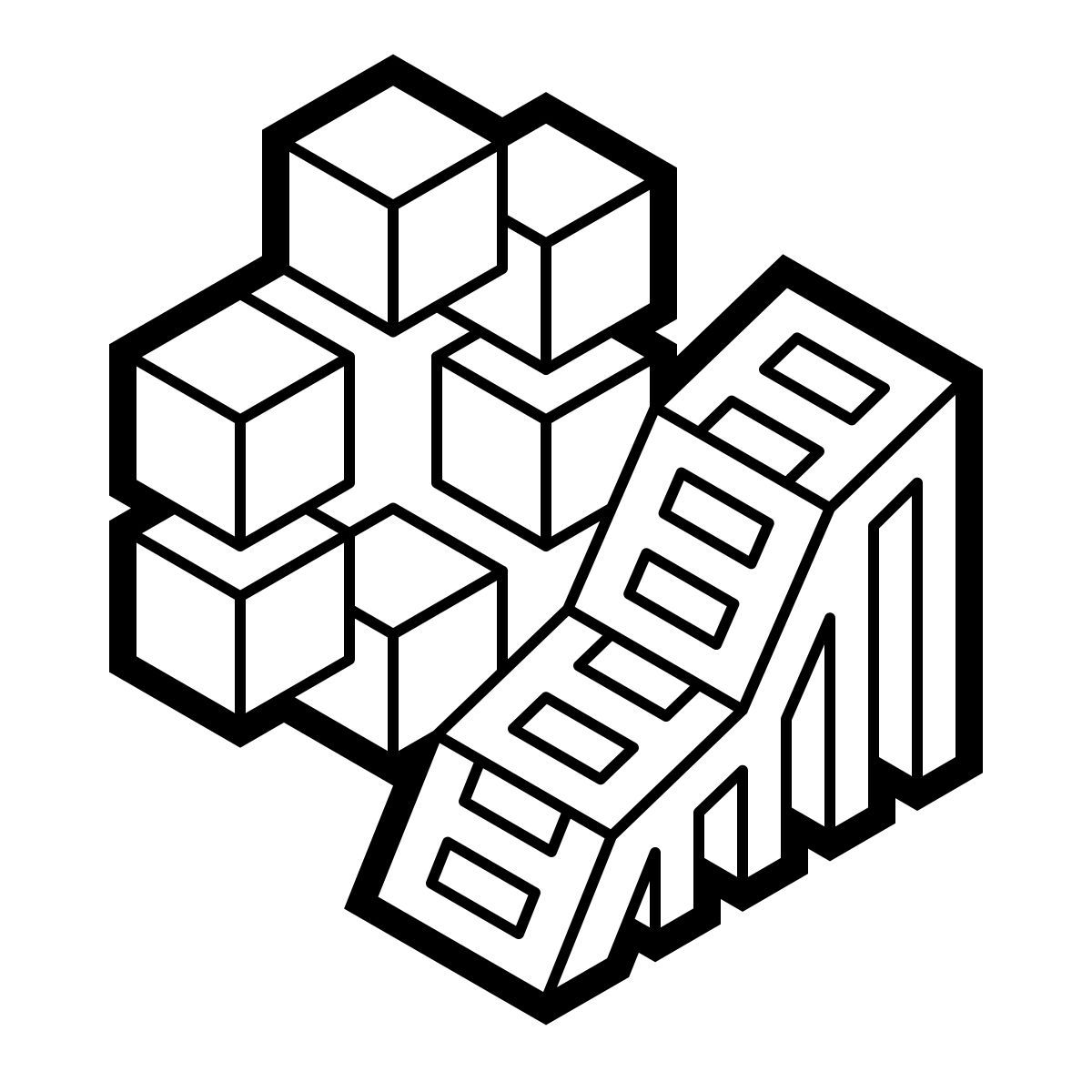 isometric line style theme park icon