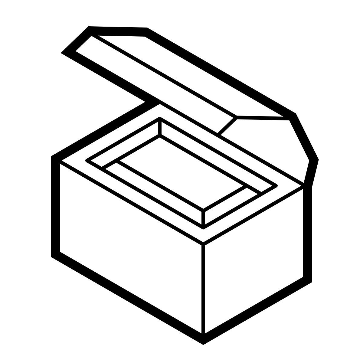 isometric line style scrigno del tesoro icon