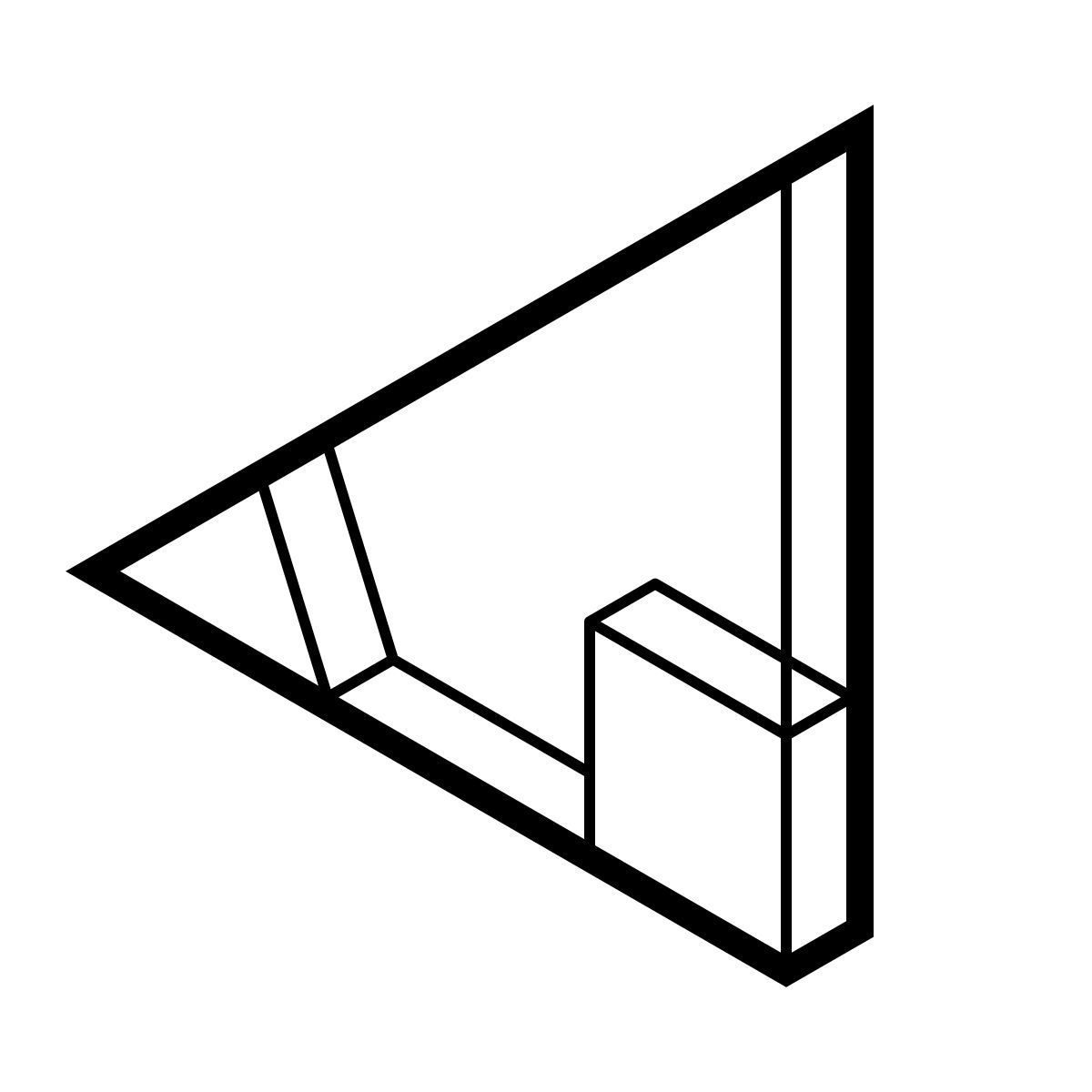 isometric line style 삼각법 icon