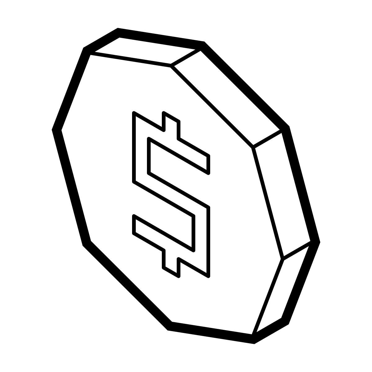 isometric line style доллар сша в круге icon