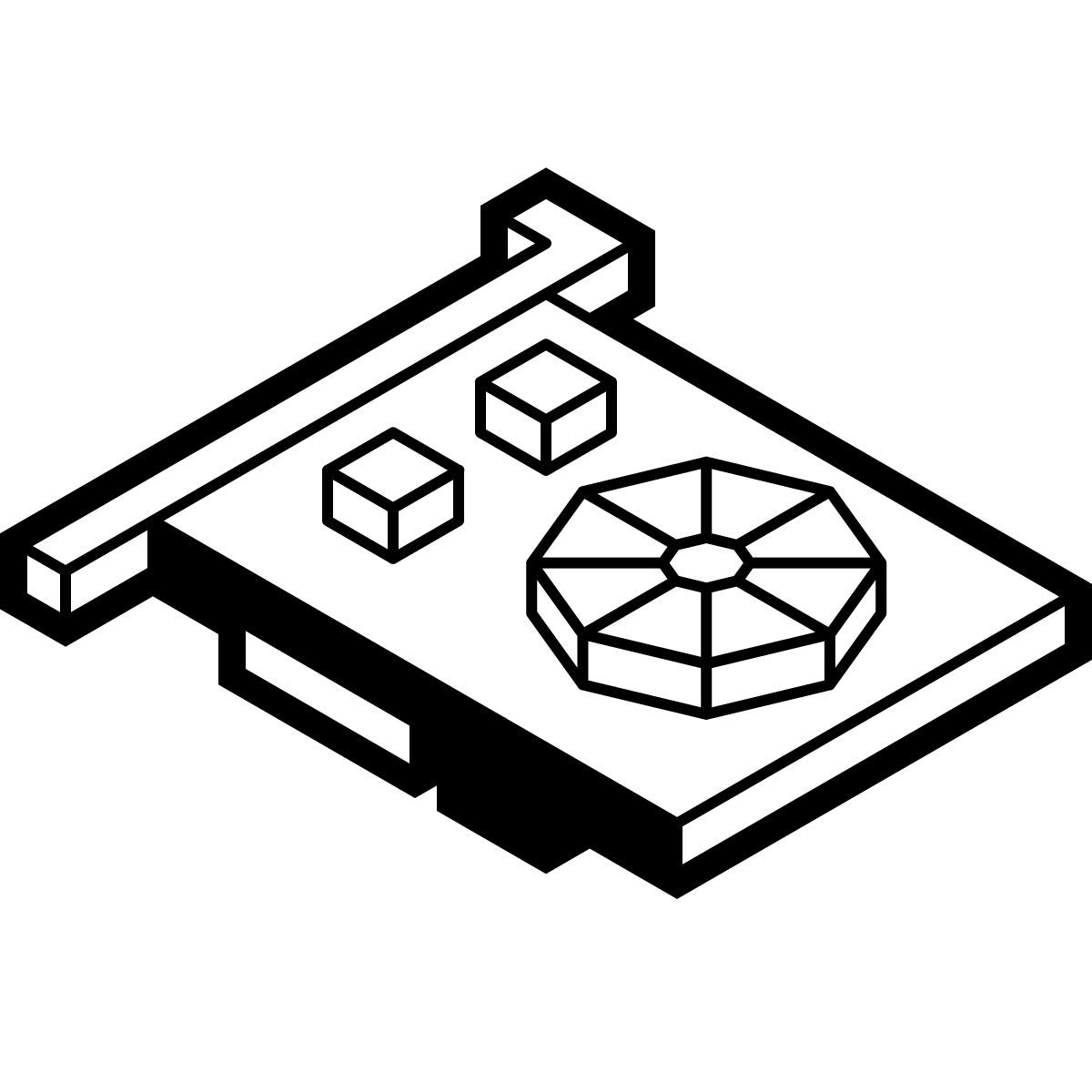 isometric line style scheda video icon