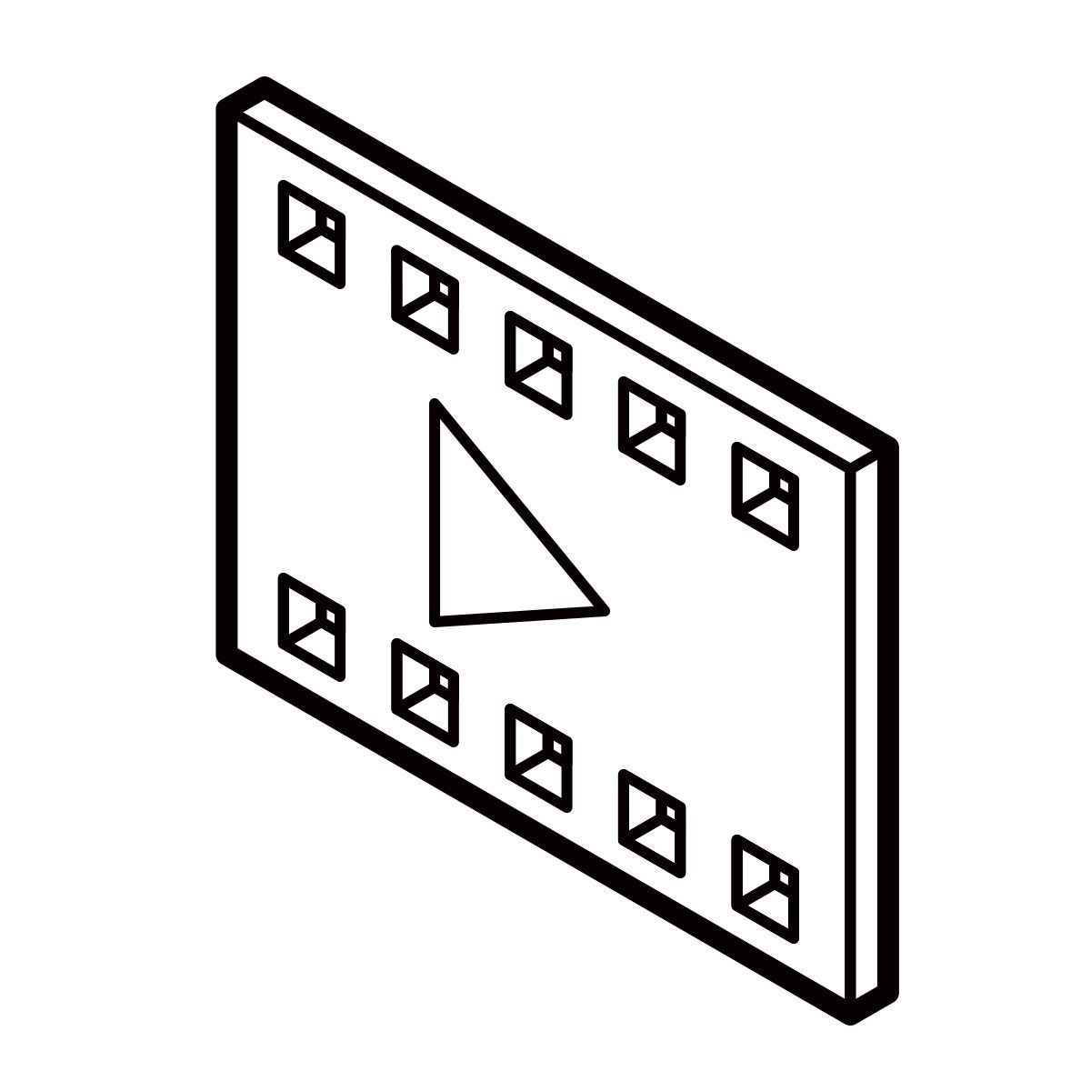 isometric line style video icon