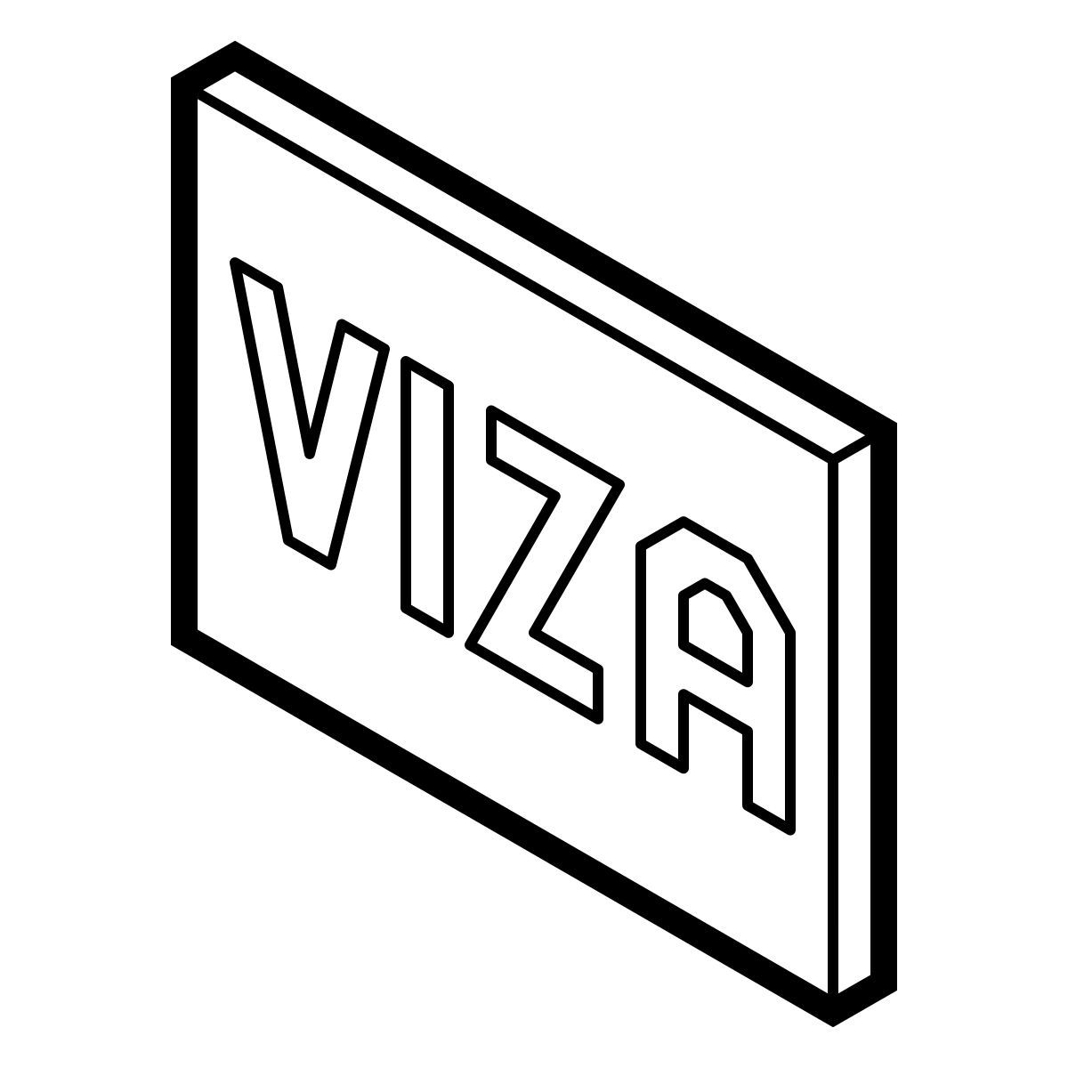 isometric line style 签证 icon