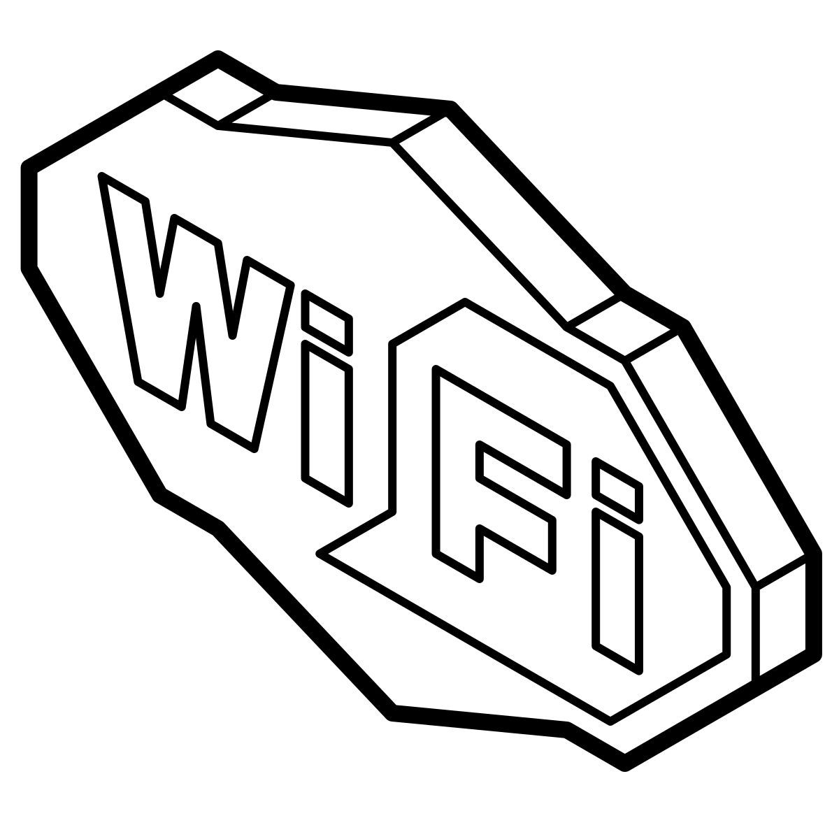 isometric line style logo wi fi icon