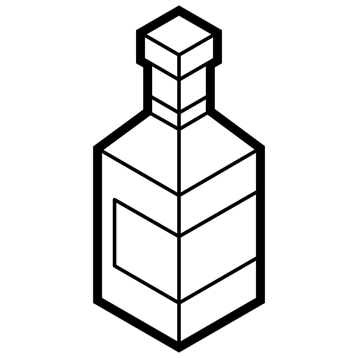 isometric line style bottiglia di vino icon