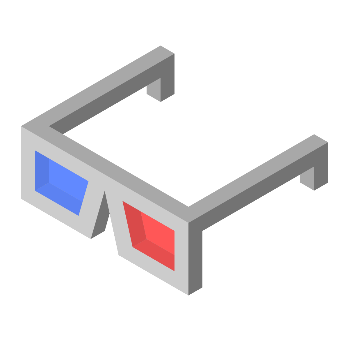 isometric color style 3d glasses icon