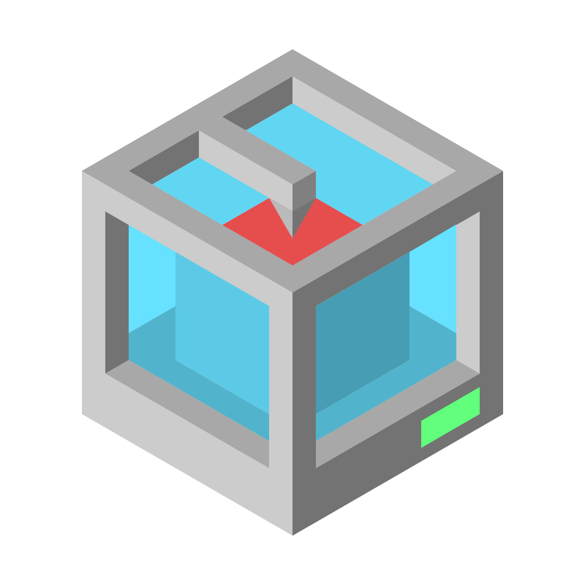 isometric color style 3d printer icon