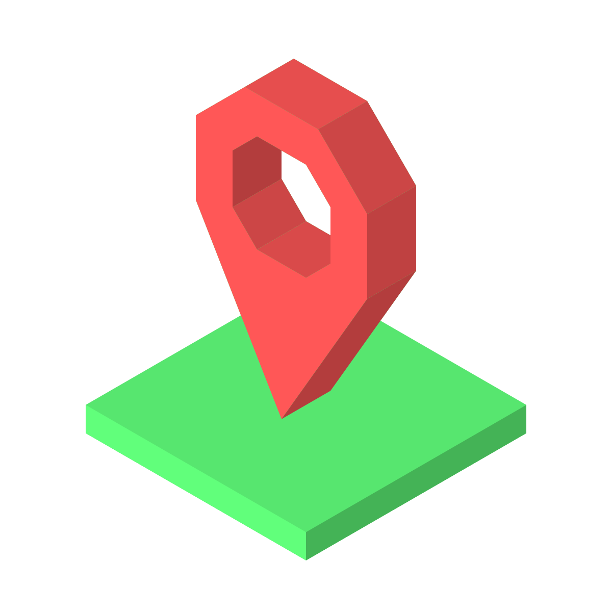 isometric color style address icon