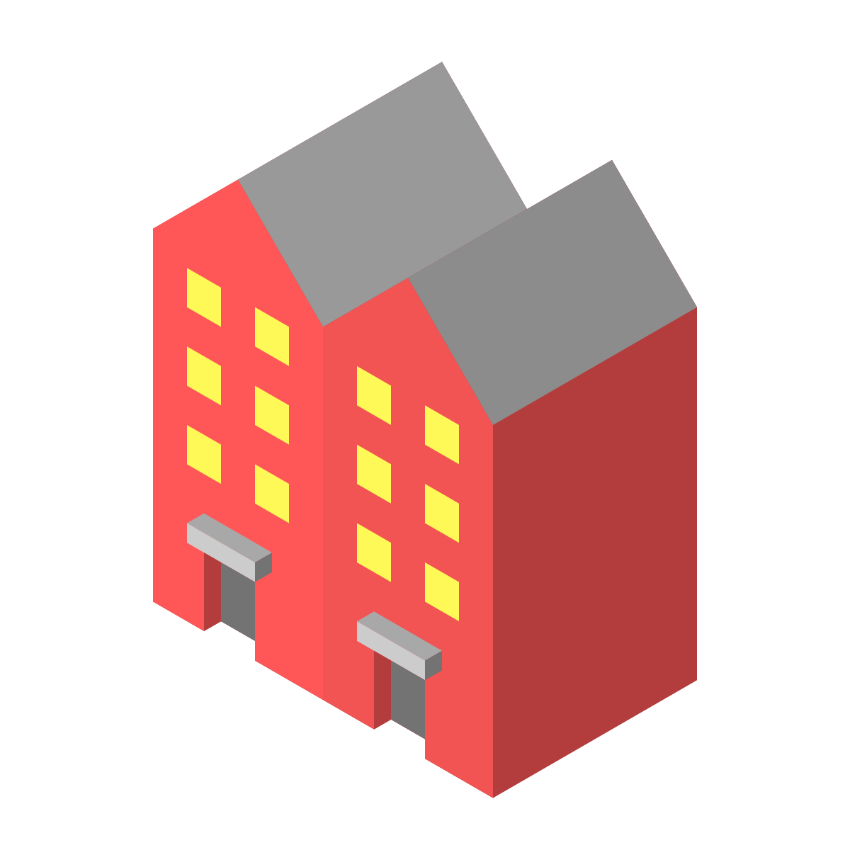 isometric color style apartment icon