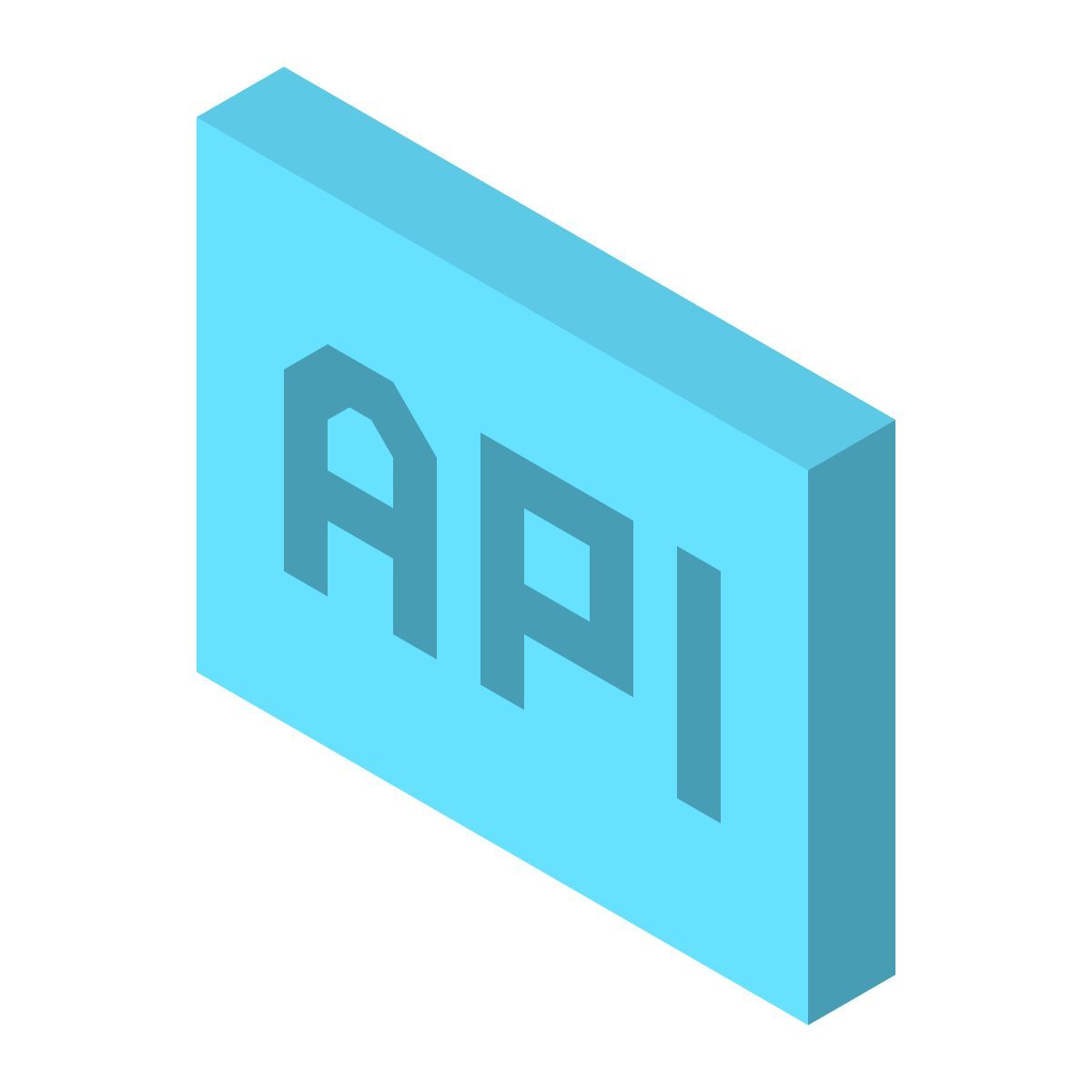 isometric color style api icon