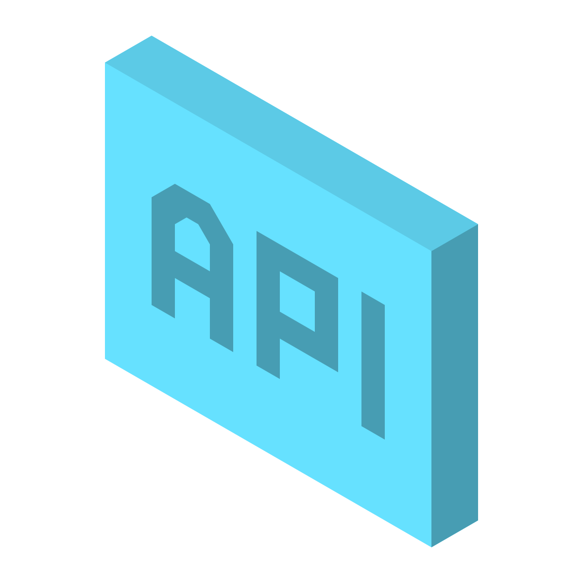 isometric color style api icon