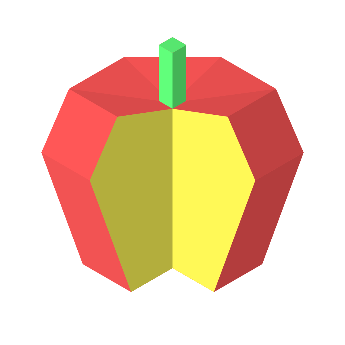 isometric color style apple icon