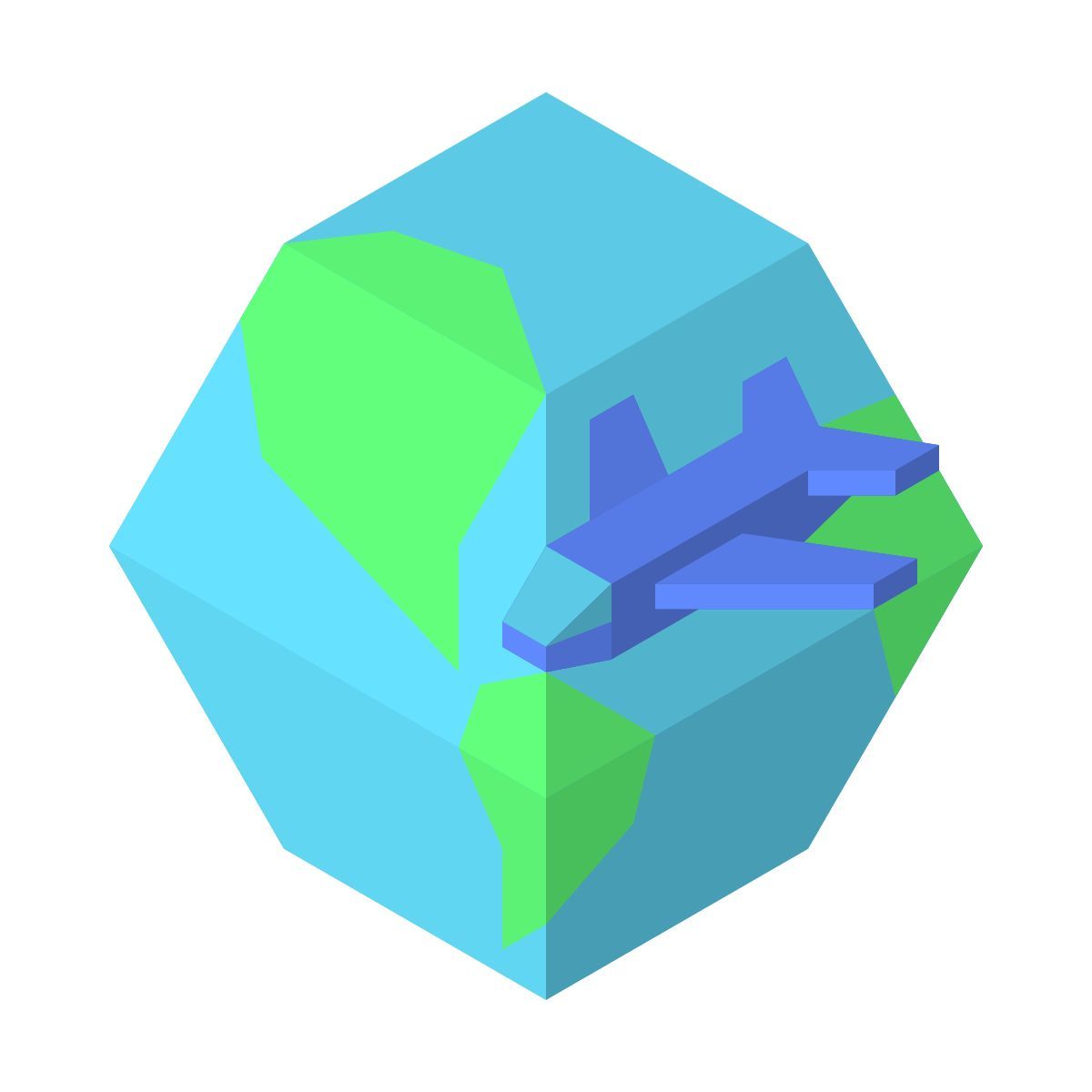 isometric color style um die welt icon