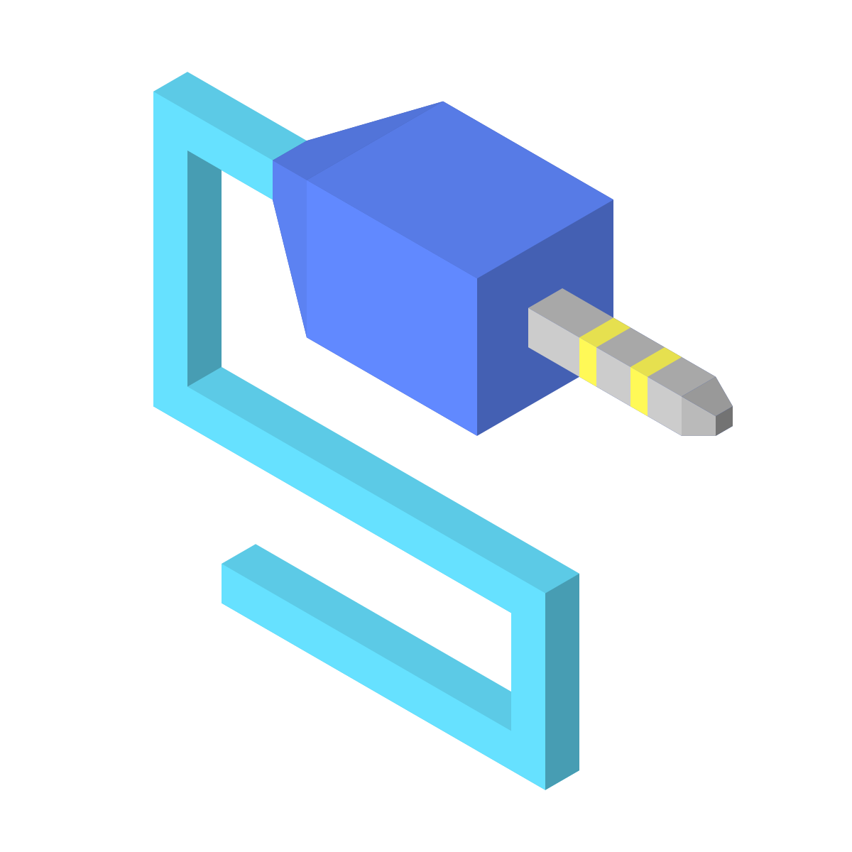 isometric color style audio cable icon