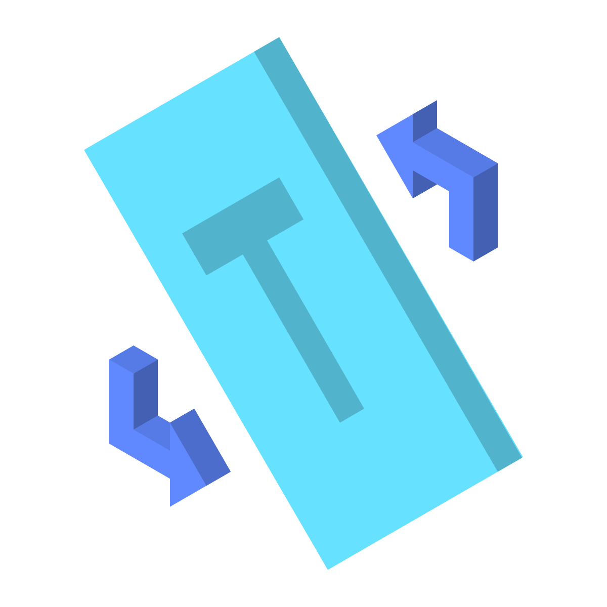 isometric color style auto rotate based on text icon