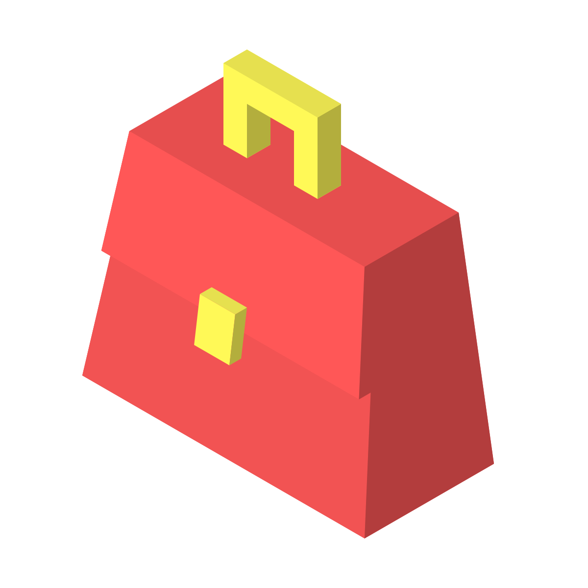 isometric color style bag front view icon