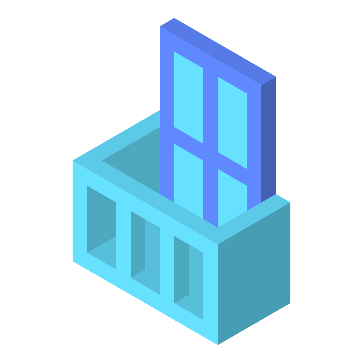 isometric color style balcony icon