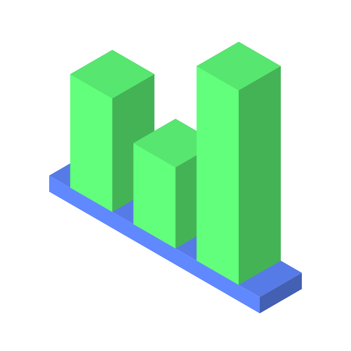 isometric color style bar chart icon