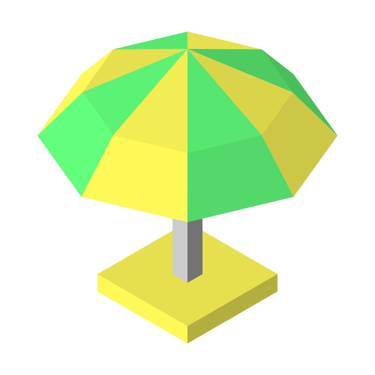 isometric color style beach umbrella icon