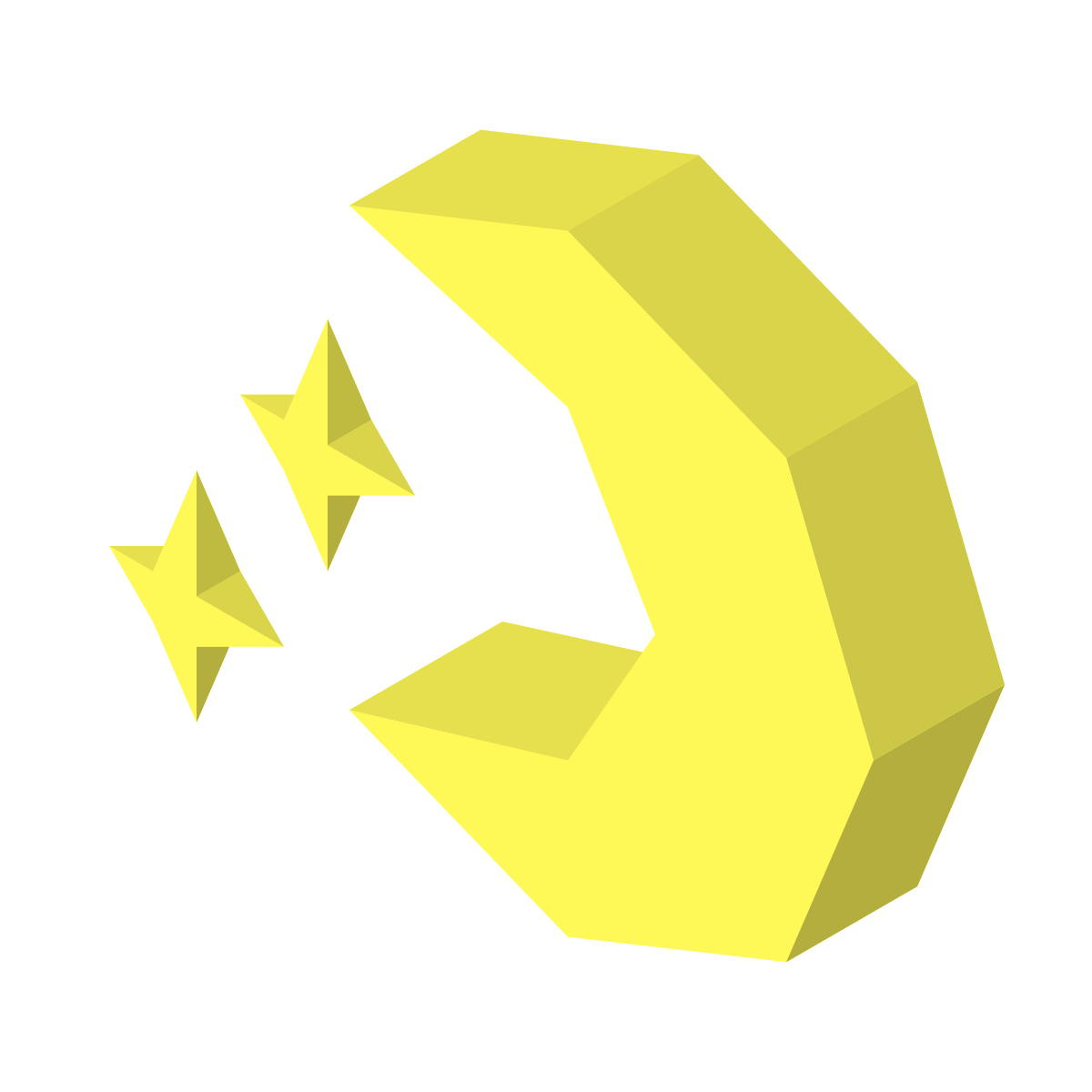 isometric color style bright moon icon