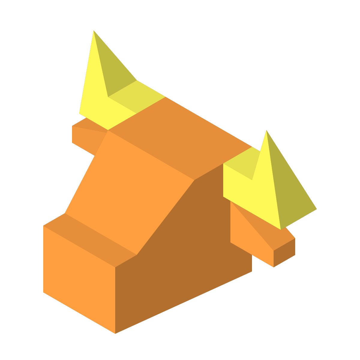 isometric color style bull icon
