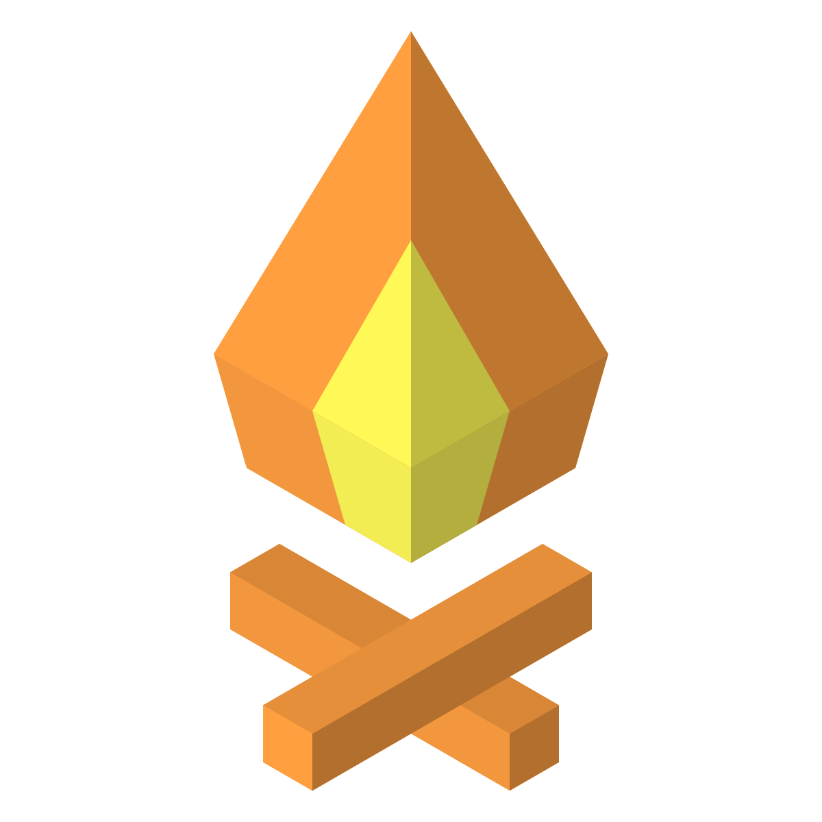 isometric color style campfire icon