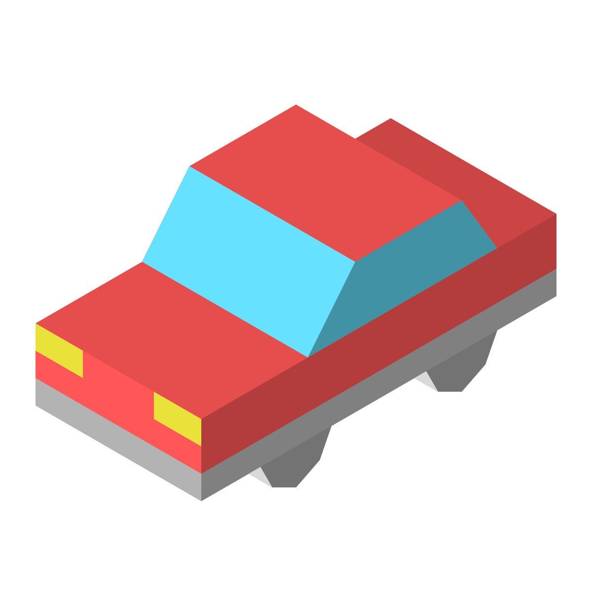 isometric color style voiture icon