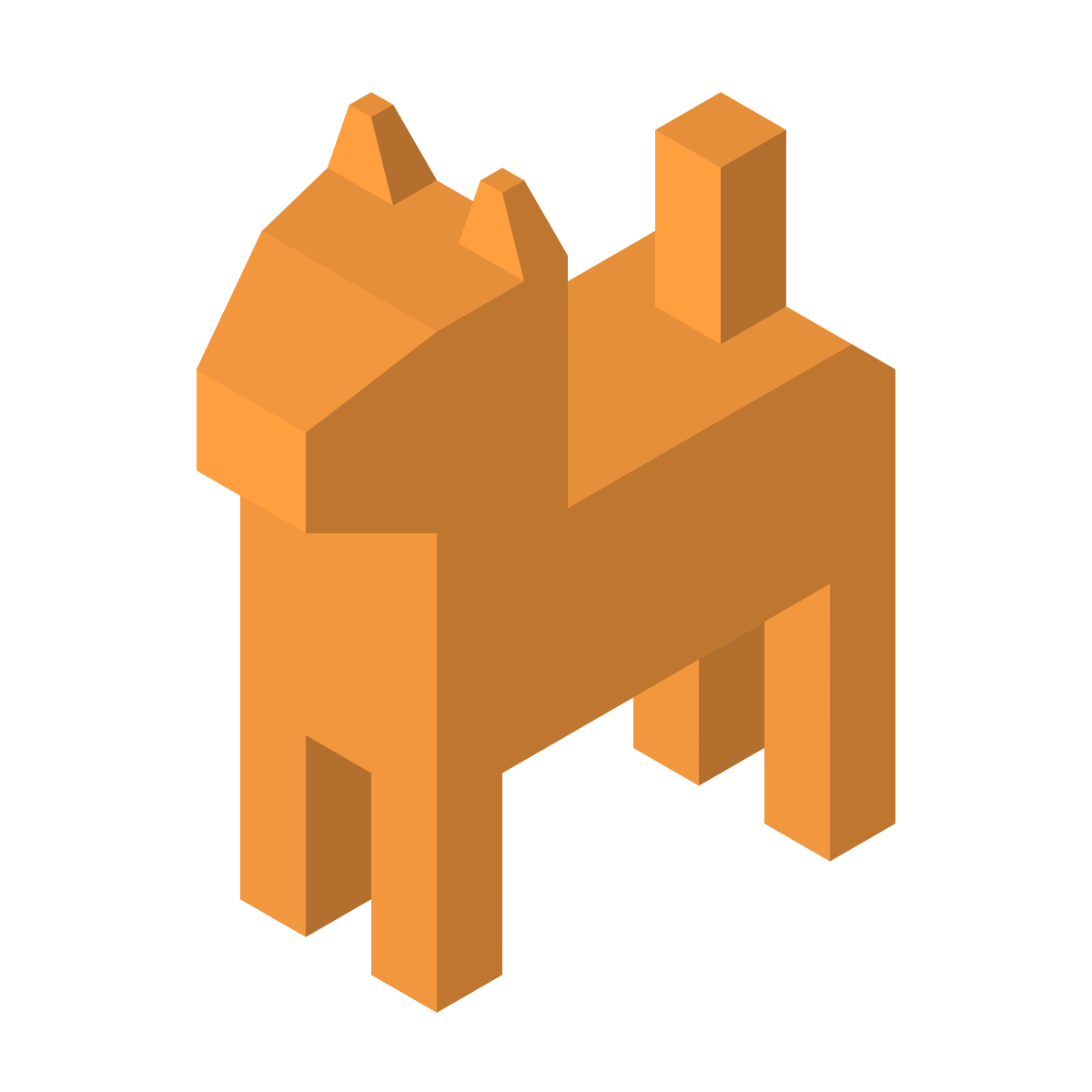 isometric color style cat icon