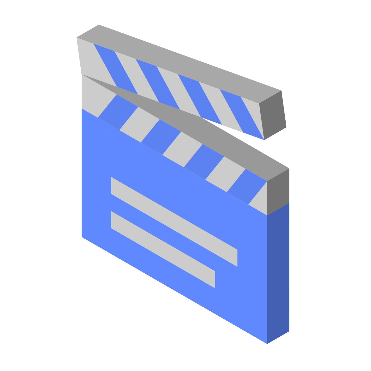 isometric color style clapperboard icon