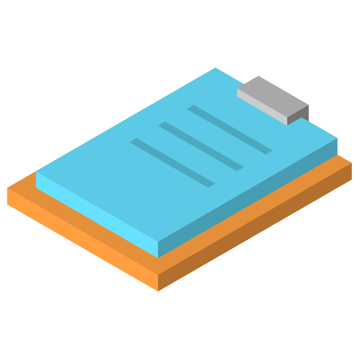 isometric color style clipboard icon