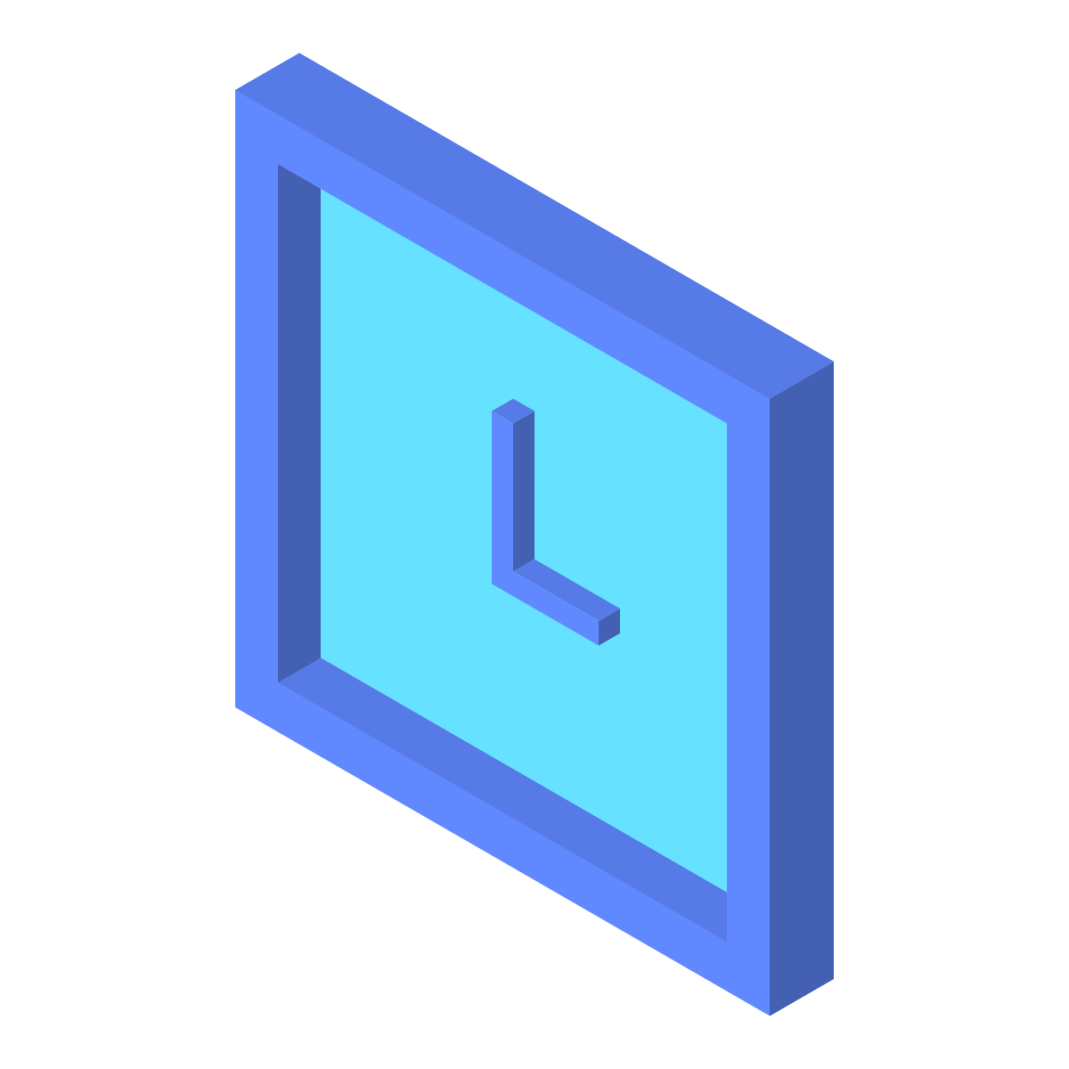 isometric color style clock icon